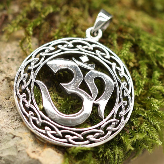 Om 925 Silber Kettenanhänger ausgefallener Anhänger Meditation Schmuck