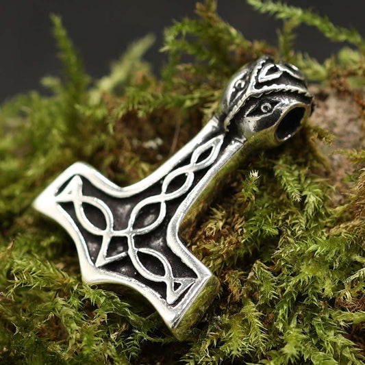 Thorshammer Anhänger Silber massiv schwer tolles Design beidseitig
