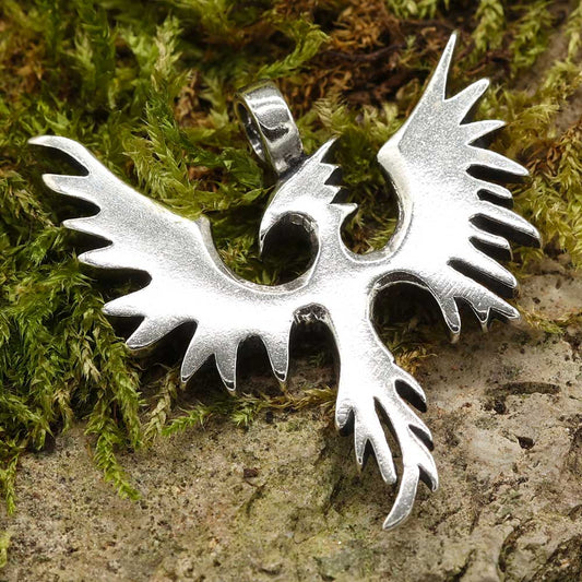 Feuervogel 925 Silber Kettenanhänger ausgefallener Anhänger Phoenix