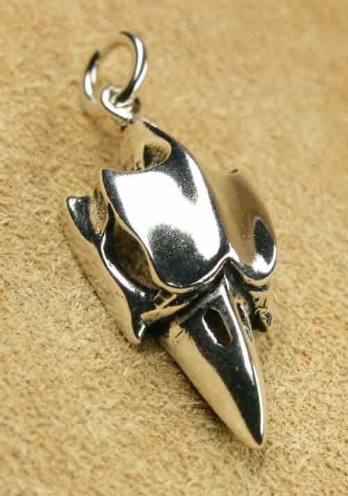 Raben-Schädel Schmuck Silber Anhänger Skull