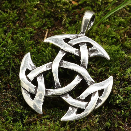 Kelten Anhänger Silber offene Dreifalt Schmuckanhänger 925 Sterlingsilber