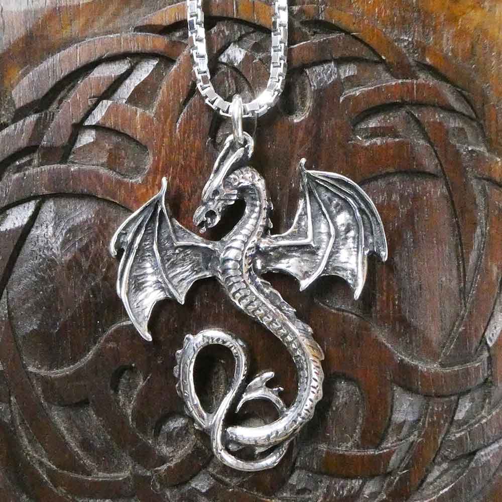 Drachen Silberkette Anhänger