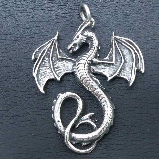 Drachen Schmuck Silber Anhänger