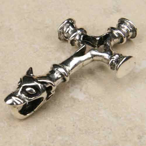 Wolfskreuz Schmuck Silber Anhänger massiv