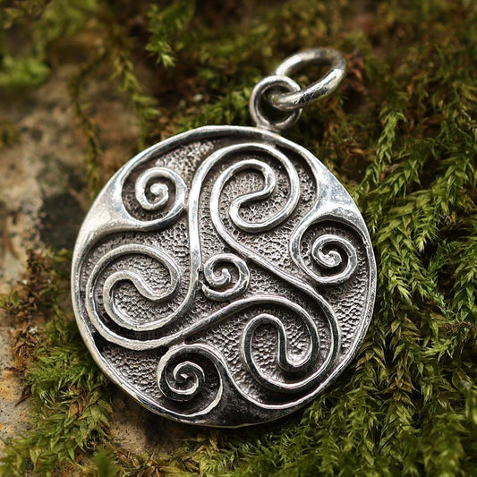Keltisches Triskel Kettenanhänger Sterlingsilber magischer Schmuck