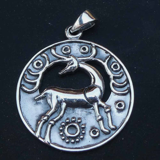 Hirsch Schmuck keltischer 925 Silber Silberanhänger Kelten Cernunnos