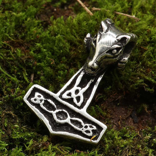 Widderkopf Anhänger Thorshammer Silber 925 massiv zierlich