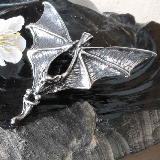 Fledermaus Schmuck Silber Anhänger