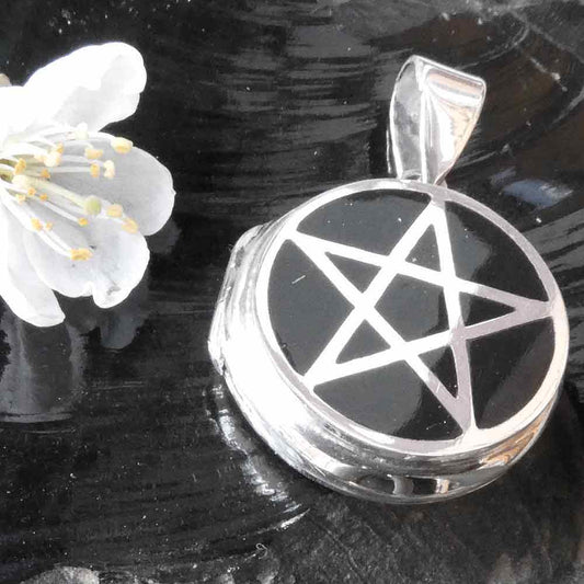 Medaillon Pentagramm Schmuck Silber