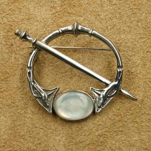 Brosche Fibel Perlmutt Silberschmuck