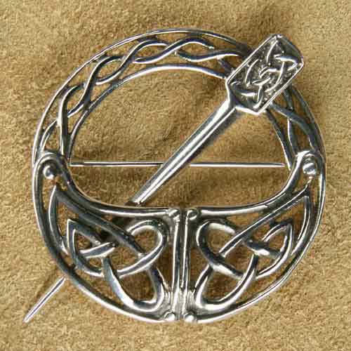 Silber Brosche keltische Fibel