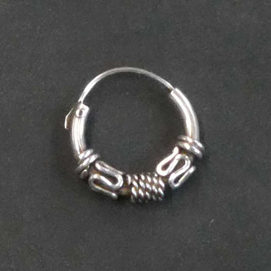 Creole 12mm / 1,2mm Schlange 925 Silber Ohrring klein Damen Ohrschmuck