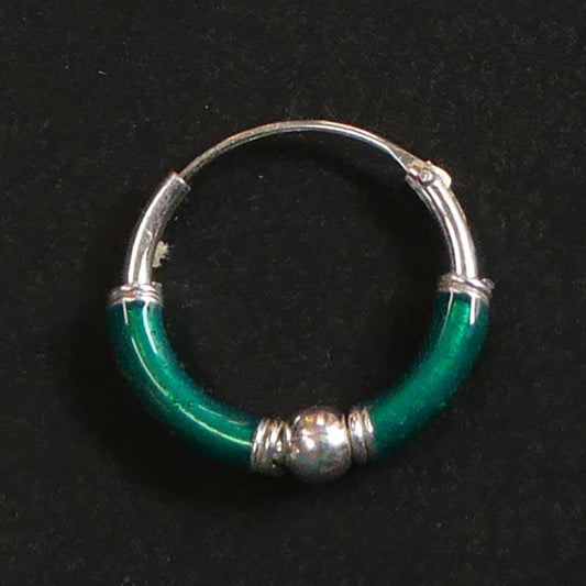 Creole 925er Silber Ohrschmuck grün Ohrring ausgefallen
