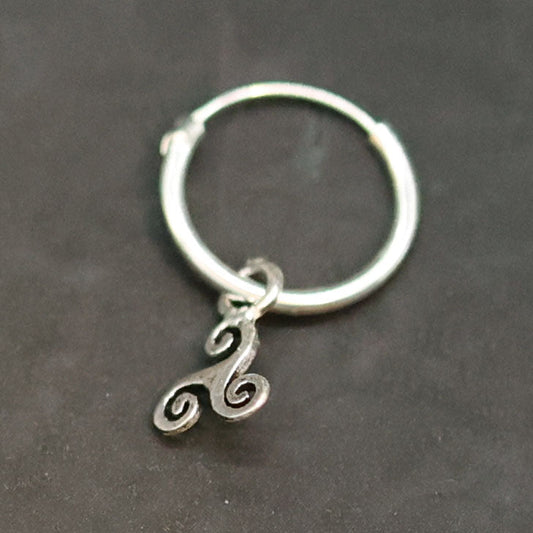Triskele Creole 12mm Ohrring 925 Silber Ohrschmuck