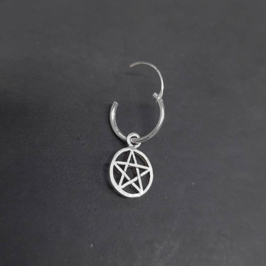 PentagrammCreole 925 Silber Ohrschmuck hochwertig verarbeitet