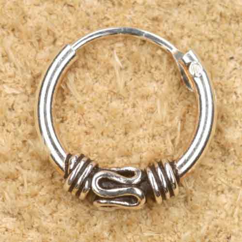 Creole 10mm Schlangen Verzierung 925 Silber