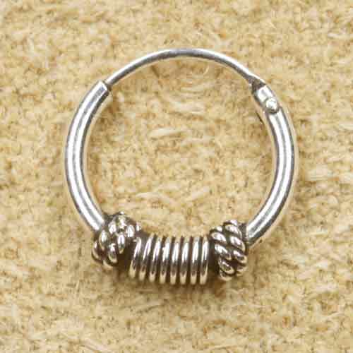 Creole 925 Silber Ohrring Schmuck verziert 10mm