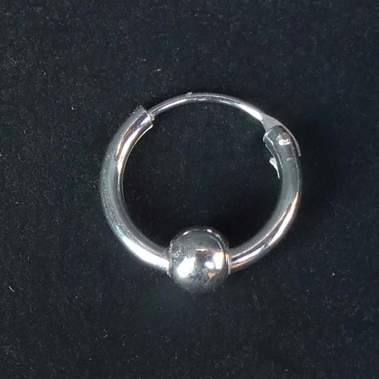 14mm Creole Silber schlicht Kugel 925 Sterlingsilber Ohrring
