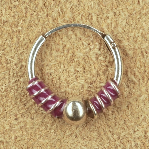 Schmuck Creole violett Ohrring