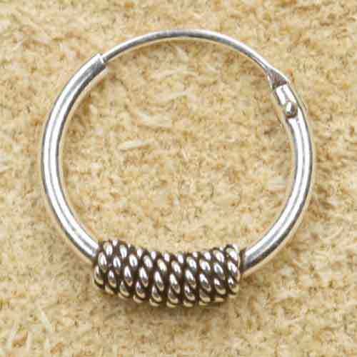 Creole 925 Silber Ohrring Schmuck verziert 12mm