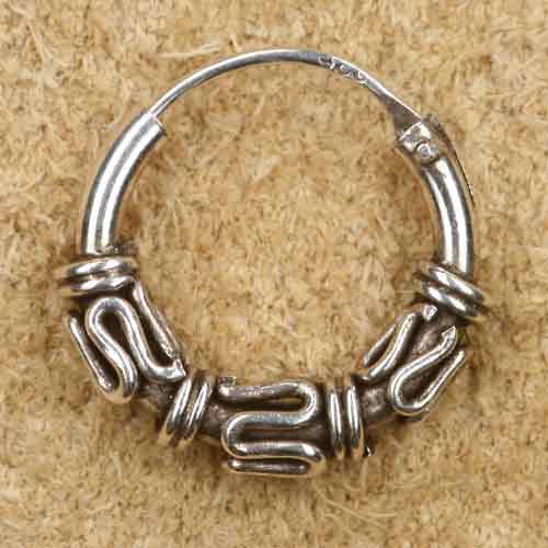 Creole 12mm Bali 925 Sterlingsilber