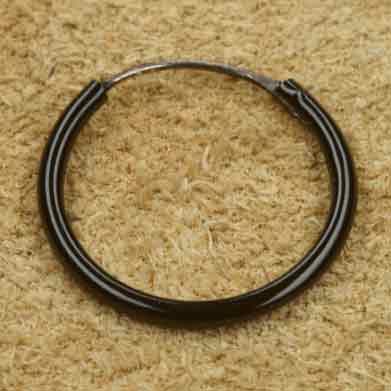 Creole Schwarz 925 Silber 16 mm