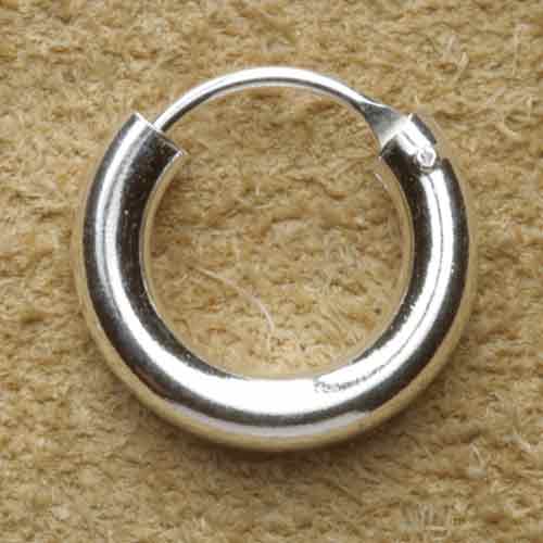 Creole glatt 14 mm / 3mm 925 Sterlingsilber