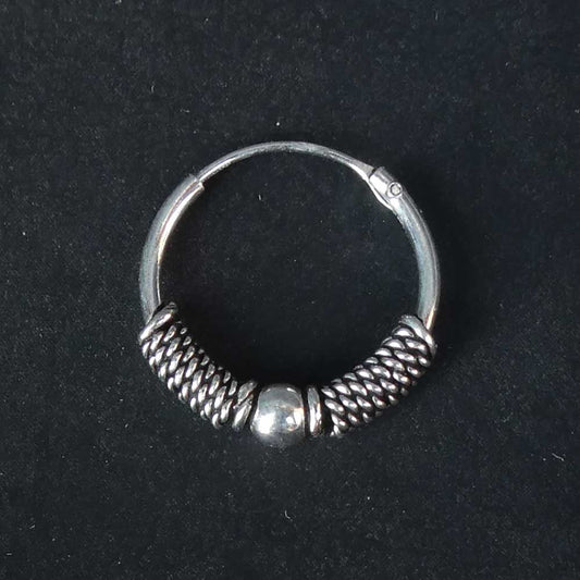 Feine Creole 925 Silber Ohrring Handarbeit Ohrschmuck fein verziert