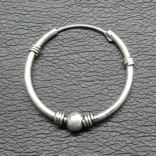 Creole Silber Ohrschmuck 25mm / 1,2mm mit Kugel
