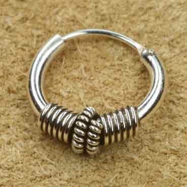 Kreole 925 Silber verziert 14 mm