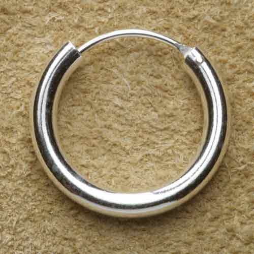 Creole 925 silver smooth 20 mm 2mm earring