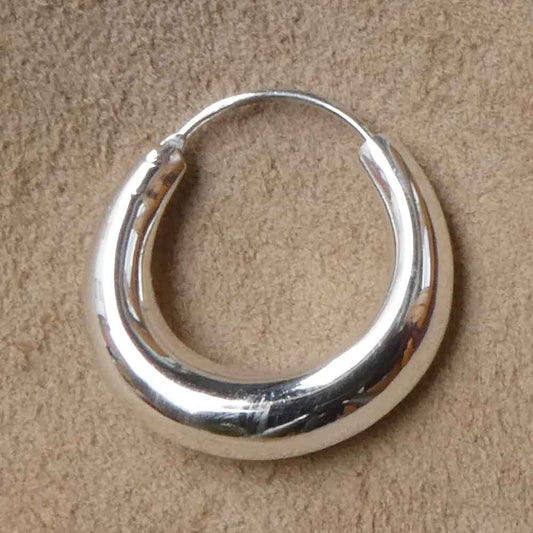 Silber Creole Mond Ohrring