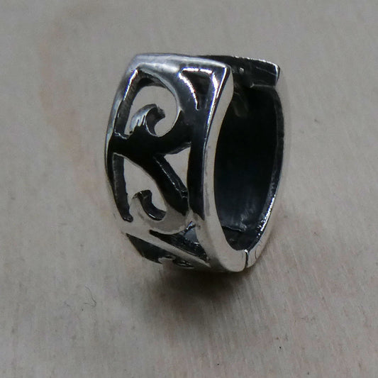 Klapp Creole 925 Silber Welle einfaches Öffnen und Schließen