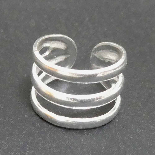 Silber Ohrklemme 3 Ringe 925 Silber