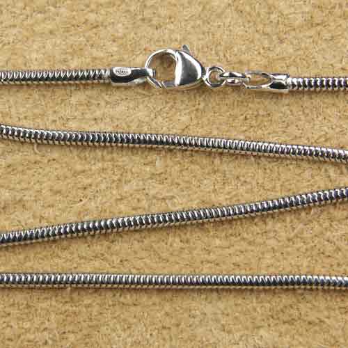 Rhodinierte Schlangenkette Schmuck Silber Halskette