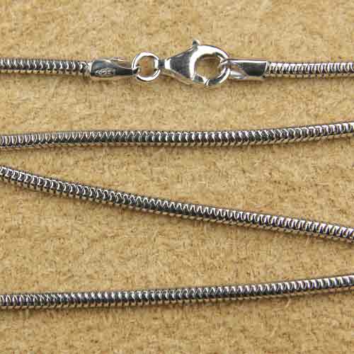 rhodinierte Schlangen Kette 3 mm