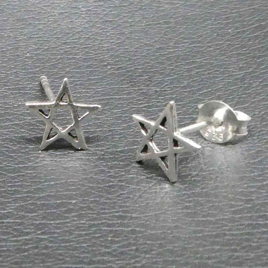 Pentagramm Silber Ohrstecker Hexenstern keltischer Ohrschmuck Ohrring 925