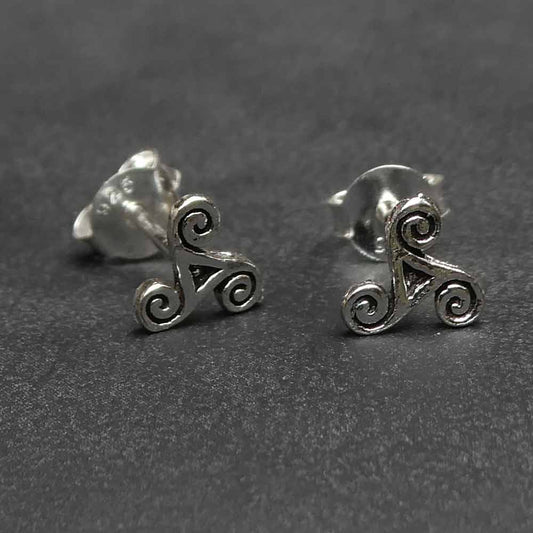 Triskele Ohrstecker 925 Silber Keltische Ohrringe Triskel Ohrschmuck