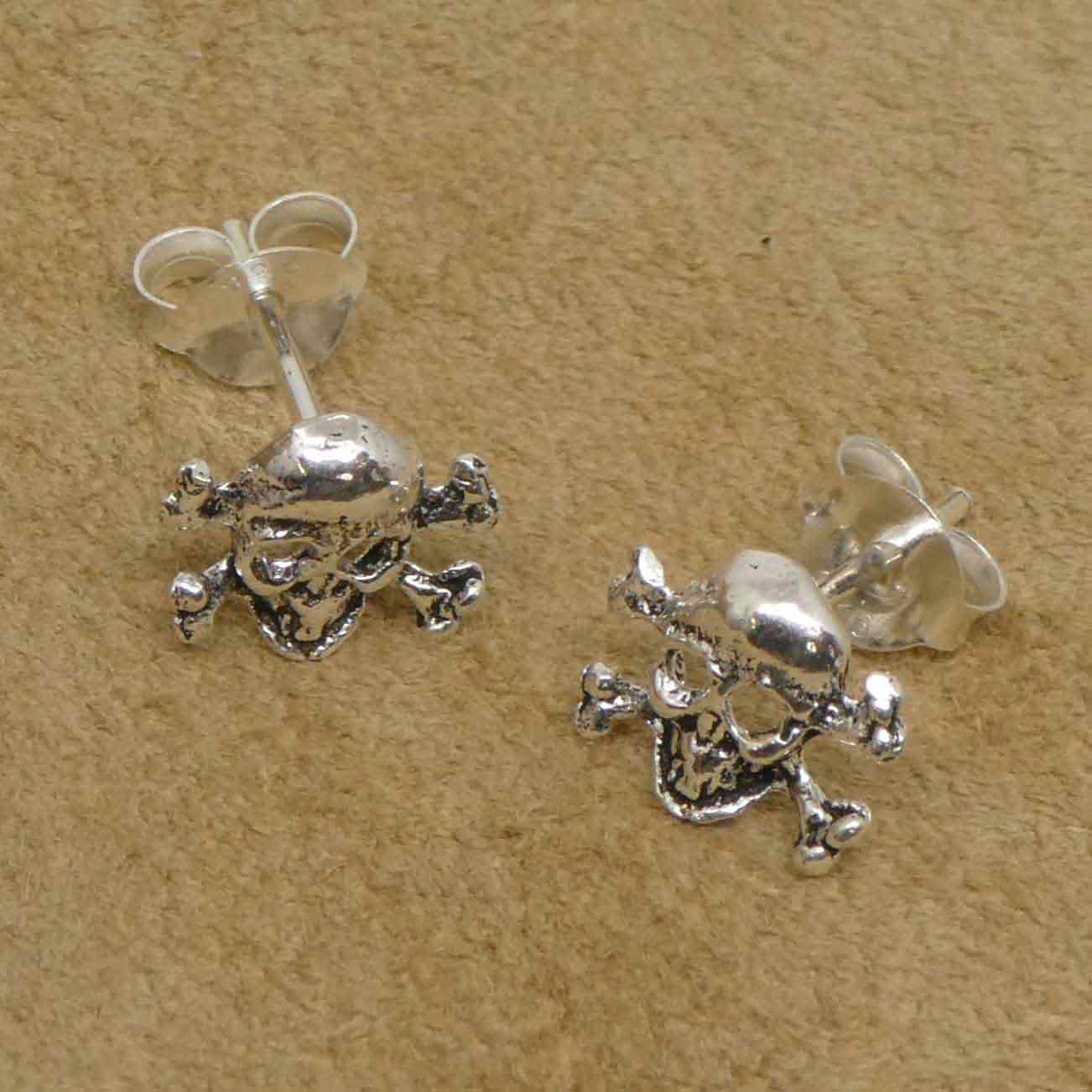 Totenkopf Ohrstecker 925 Silber