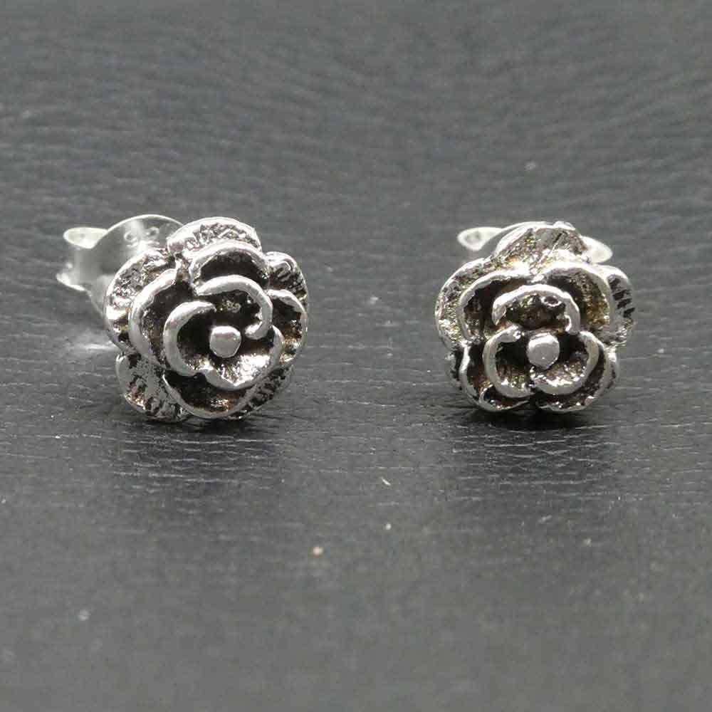 Rose Ohrstecker 925 Silber