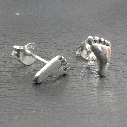 Füße Ohrstecker Ohrschmuck Fuß Ohrring 925 Silber