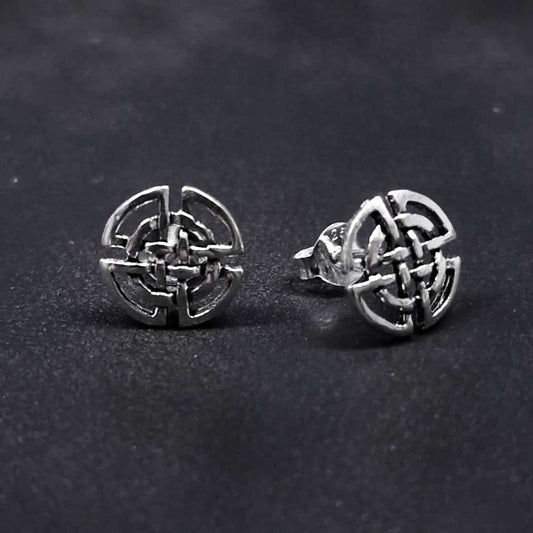 Keltischer Kreisknoten Ohrstecker 925 Silber Mittelalter Ohrring