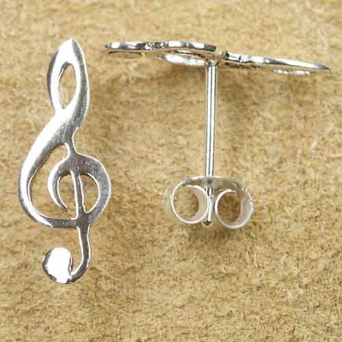 Violinschlüssel Silber Ohrstecker