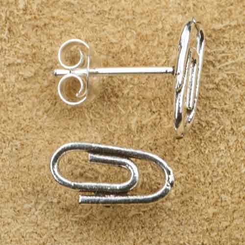 Büroklammer Ohrstecker Silber 925 Ohrring Schmuck