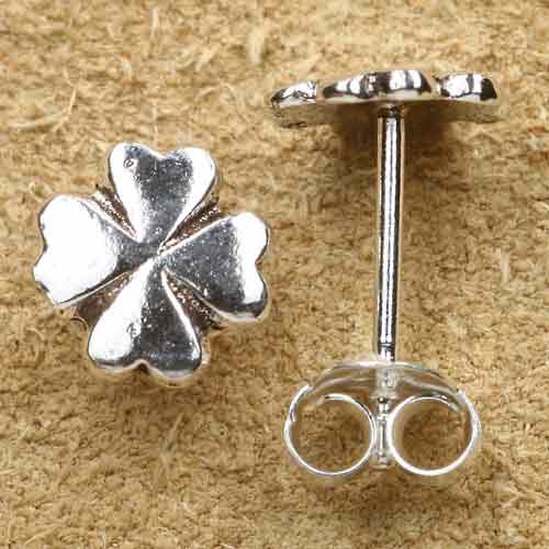 Kleeblatt Ohrstecker 925 Sterlingsilber Glücksbringer Ohrring