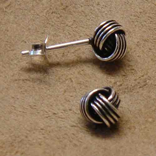Knoten Ohrstecker 6mm Sterlingsilber