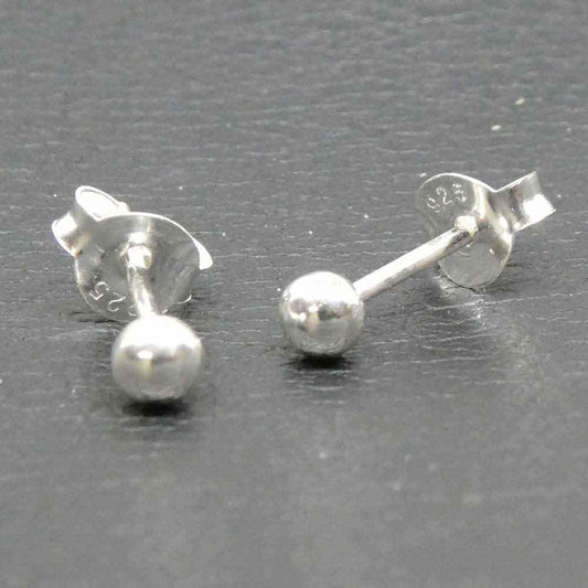 Kugel Ohrstecker 4mm Ohrring Silber 925 zeitloser Ohrschmuck rund