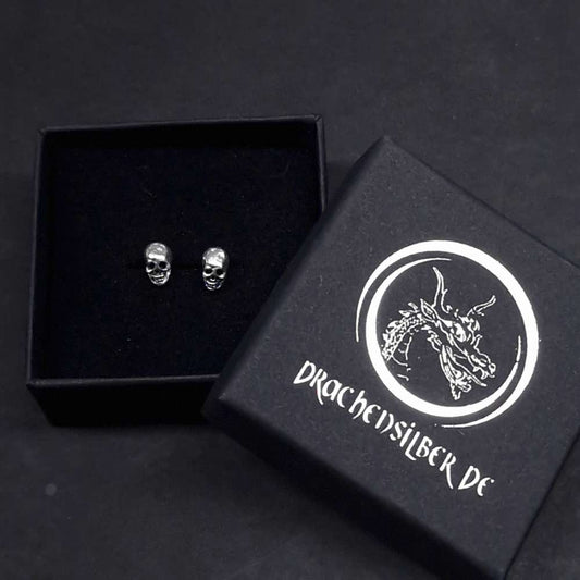 Totenkopf Ohrstecker 925 Silber Skull Ohrring Punk Gothic Stil
