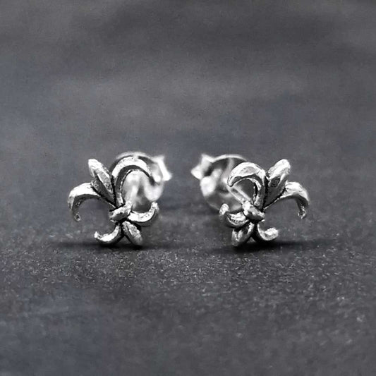 Mittelalter Lilie Ohrstecker Ohrring 925 Silber