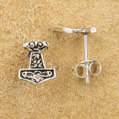 Thorshammer Ohrstecker Wikinger Ohrschmuck Ohrring groß aus edlem 925 Silber